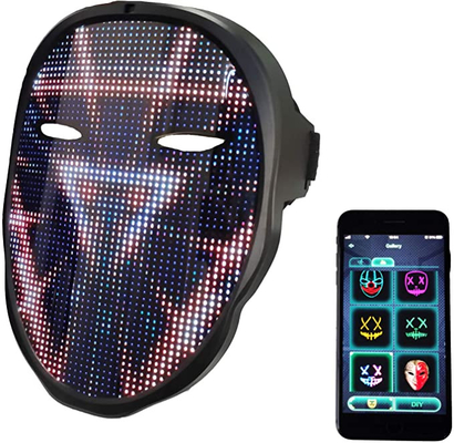 Bluetooth Led Face Mask Editable Light Up For Halloween Christmas