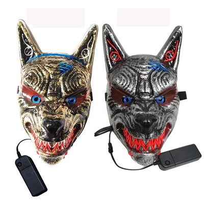 Wolf Animal Scary Halloween LED Face Mask For Men Women Glowing In The Dark