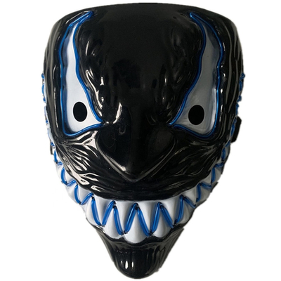 Venom Halloween Scary Light Up Mask With Neon EL Wire 3 Lighting Modes