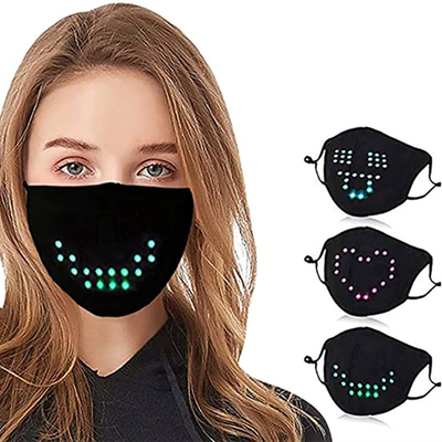 LED Sound Activated Luminous Face Mask Voice Recognition Simple Animation