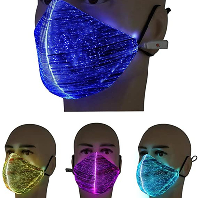 Luminous LED Rave Face Mask Multi Color Light Up Flashing At Night