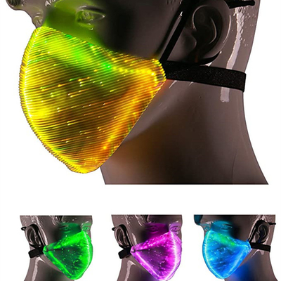 LED Light Up Face Mask 7 Color Lights USB Rechargeable Glowing In The Dark
