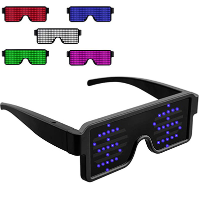 USB Rechargeable LED Display Glasses With 11 Patterns 180mAh Battery