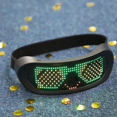 LED Bluetooth Smart Glasses Programmable App Control With Straps