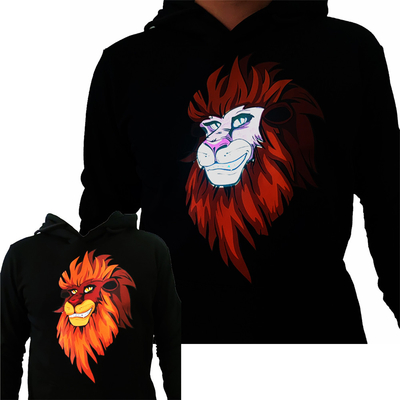 Couple LED Flashing T Shirt With Lion Pattern Unisex 100% Cotton