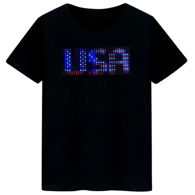 Editable LED Display T Shirt With Programme Custom Message Pattern Animation