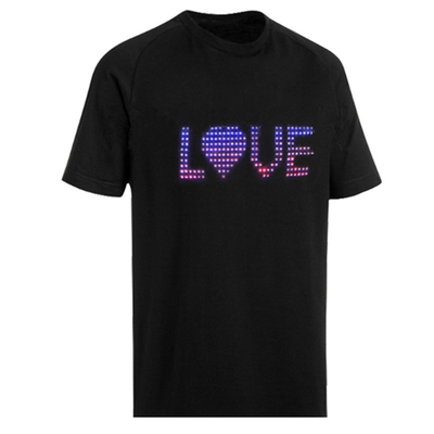 APP Control LED Message T Shirt With Progrmme Display 100% Cotton