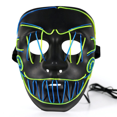 Cross Stitch Joker Halloween Led Face Mask For Party Coplay Light Up In Dark