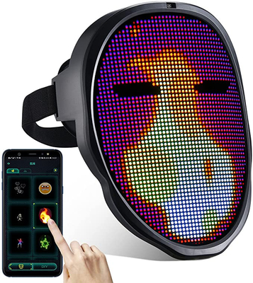 ABS Plastic Bluetooth LED Mask App Control DIY Editing Text Picture And Photo