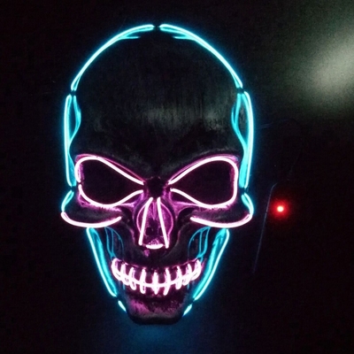 Light Up EL Wire Halloween LED Face Mask DC3V 10 Color Optional