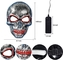 Skull Scary Light Up Halloween LED Face Mask Adjustable For Adults