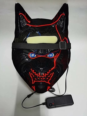 Wolf Animal Scary Halloween LED Face Mask For Men Women Glowing In The Dark