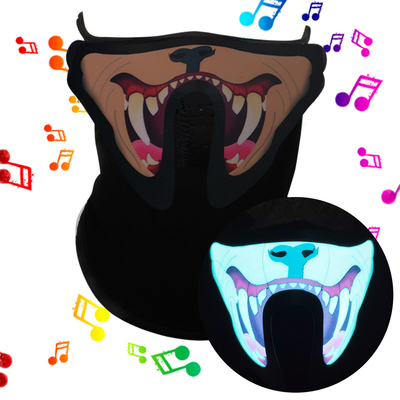 Voice Flashing Led Light Up Face Mask Dust Proof Comfortable To Wear