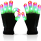 Knit Light Up Gloves Finger Lights 3 Colors 6 Modes Flashing For Adults